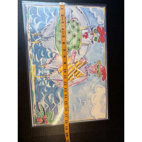 Conrad Bell Chicks at the Beach Placemats Set of 4 Carnevale Hen Beach Party Vtg - Picture 7 of 8